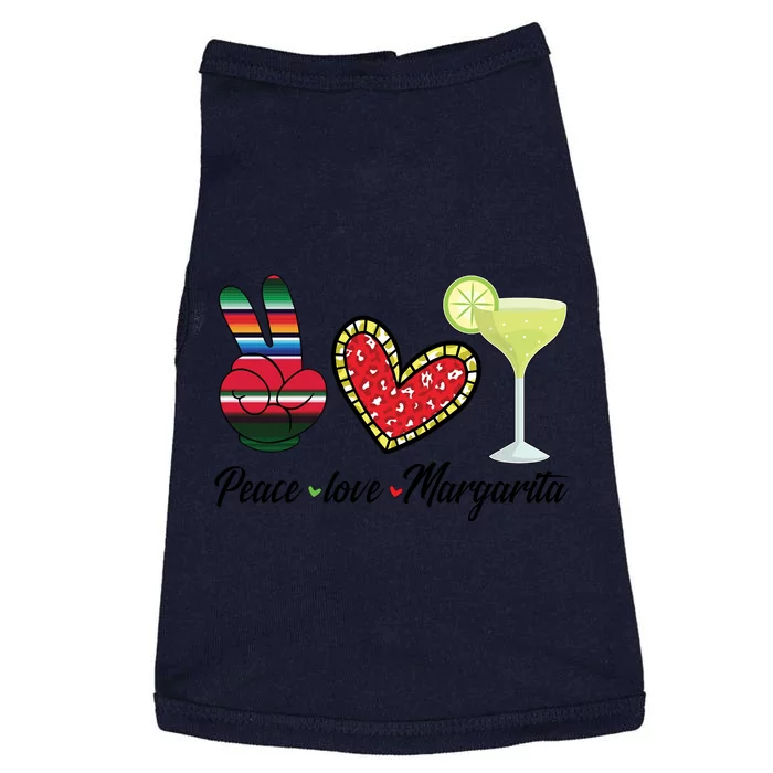 Peace Love Margarita Cinco De Mayo Funny Drinking Party Doggie Tank