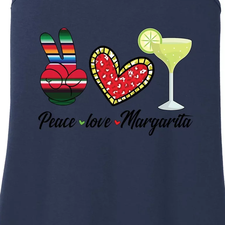 Peace Love Margarita Cinco De Mayo Funny Drinking Party Ladies Essential Tank