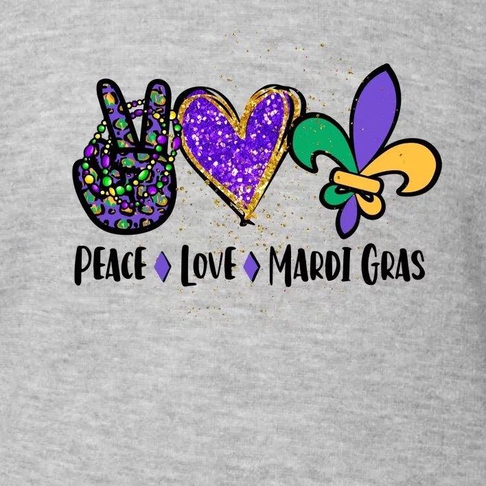 Peace Love Mardi Gras Toddler Sweatshirt