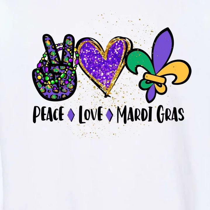 Peace Love Mardi Gras Garment-Dyed Sweatshirt