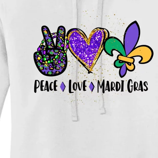 Peace Love Mardi Gras Women's Pullover Hoodie