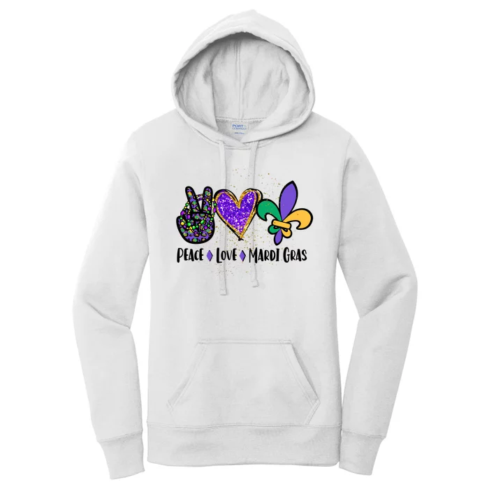 Peace Love Mardi Gras Women's Pullover Hoodie