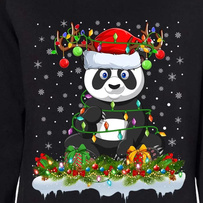 Panda Lover Matching Santa Lighting Panda Christmas Gift Womens California Wash Sweatshirt