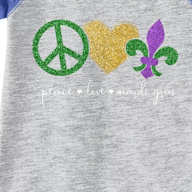 Peace Love Mardi Gras With Fleur De Lis In New Orleans Gift Infant Baby Jersey Bodysuit