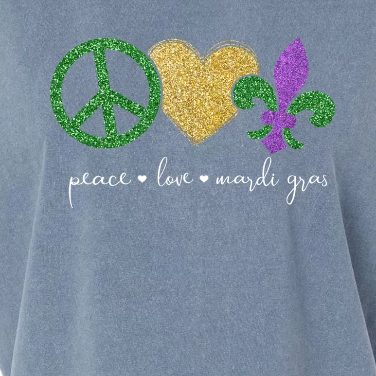 Peace Love Mardi Gras With Fleur De Lis In New Orleans Gift Garment-Dyed Women's Muscle Tee