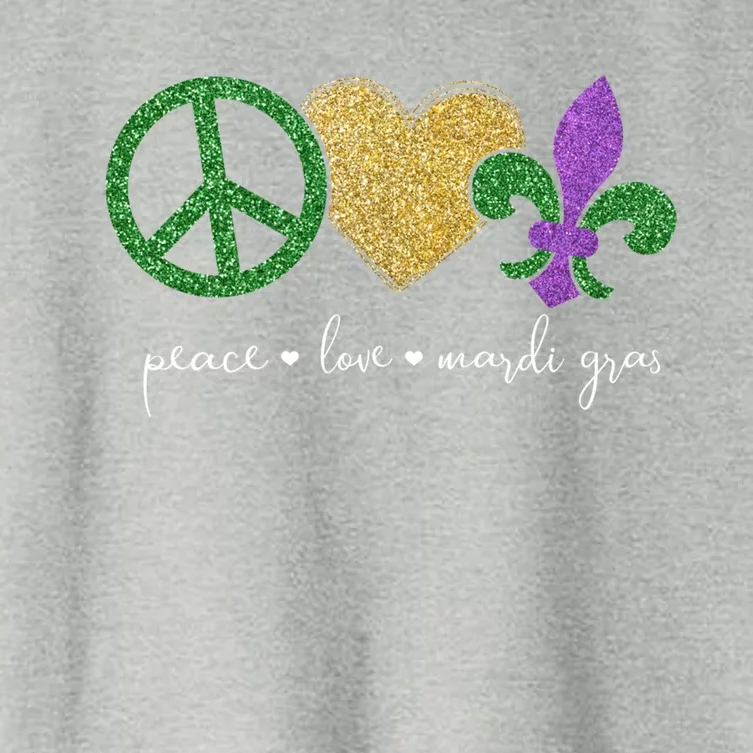 Peace Love Mardi Gras With Fleur De Lis In New Orleans Gift Women's Crop Top Tee