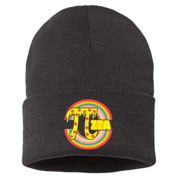 Pizza Lover Math Teacher 3 14 Geek Mathematics Pi Day Sustainable Knit Beanie