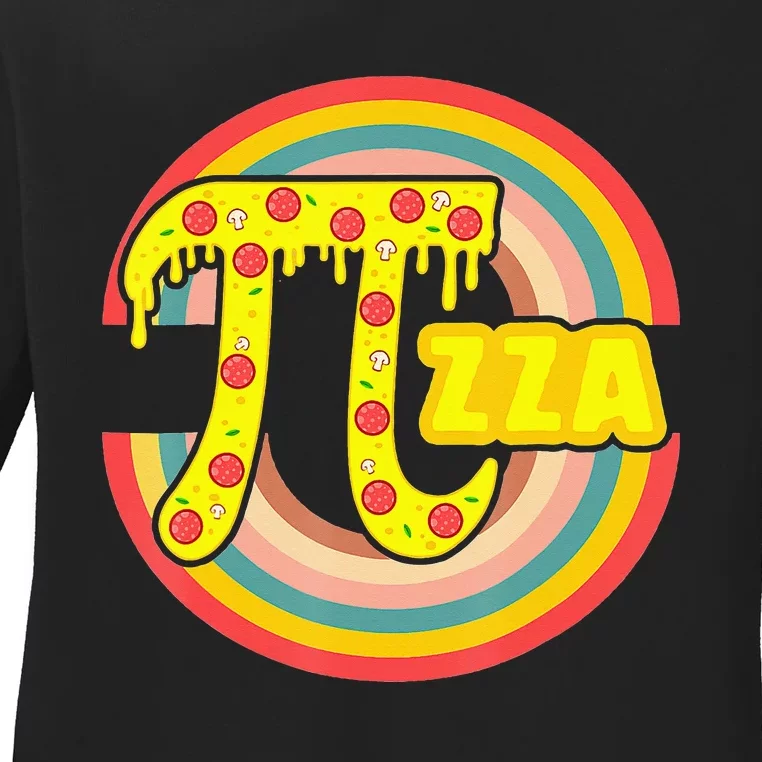 Pizza Lover Math Teacher 3 14 Geek Mathematics Pi Day Ladies Long Sleeve Shirt