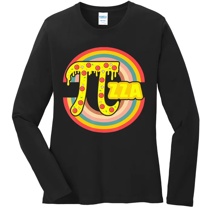 Pizza Lover Math Teacher 3 14 Geek Mathematics Pi Day Ladies Long Sleeve Shirt