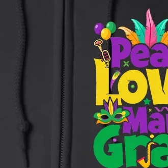 Peace love Mardi Gras funny festival Full Zip Hoodie