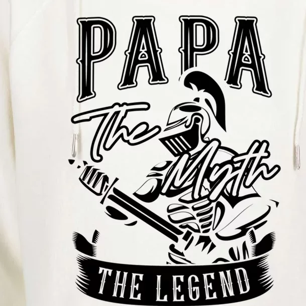 Papa Legend Myth Hero Father Dad Daddy Poppa Stepdad Grandpa Gift Womens Funnel Neck Pullover Hood