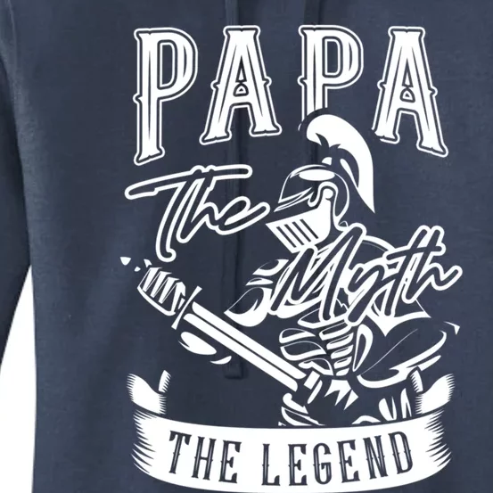 Papa Legend Myth Hero Father Dad Daddy Poppa Stepdad Grandpa Gift Women's Pullover Hoodie