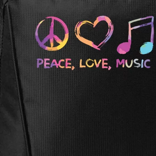 Peace Love Music Hippie City Backpack