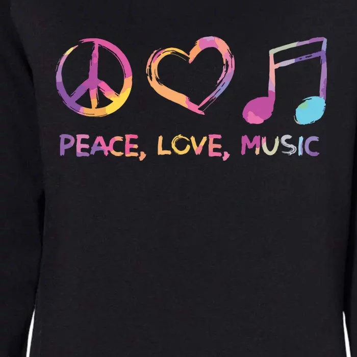 Peace Love Music Hippie Womens California Wash Sweatshirt