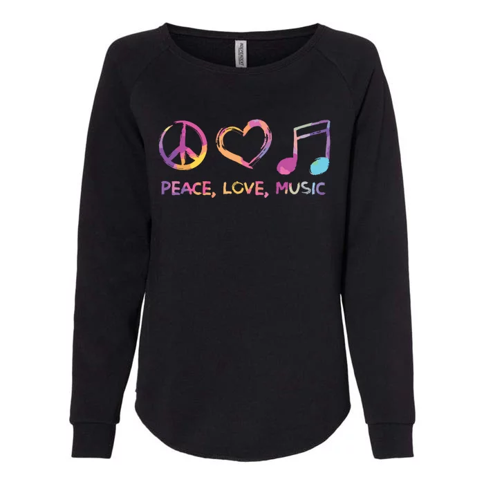 Peace Love Music Hippie Womens California Wash Sweatshirt