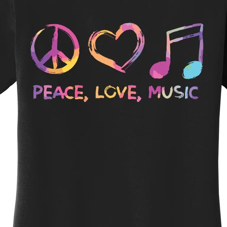 Peace Love Music Hippie Women's T-Shirt