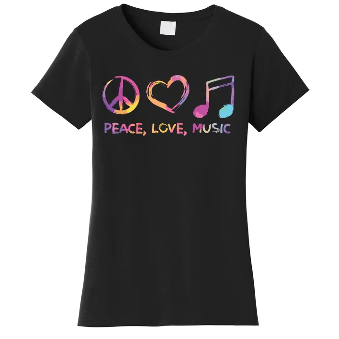 Peace Love Music Hippie Women's T-Shirt