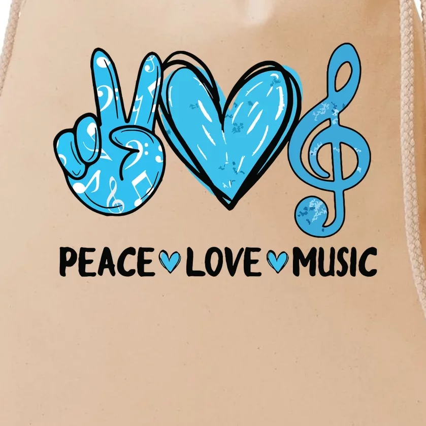 Peace Love Music Musica Note Cute Music Lovers Gifts Drawstring Bag