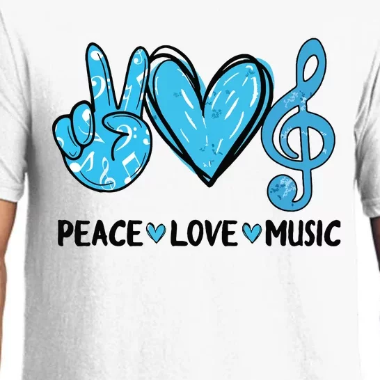 Peace Love Music Musica Note Cute Music Lovers Gifts Pajama Set