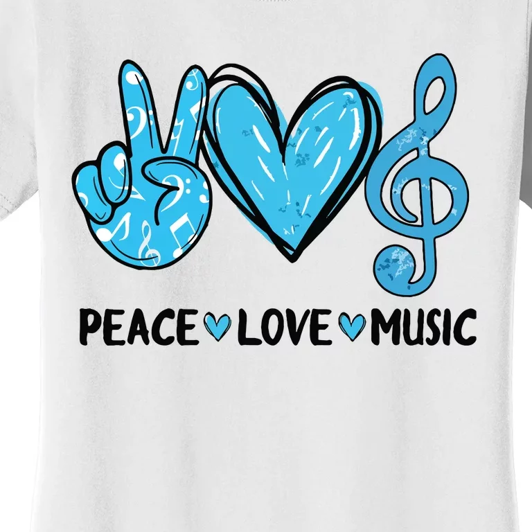 Peace Love Music Musica Note Cute Music Lovers Gifts Women's T-Shirt