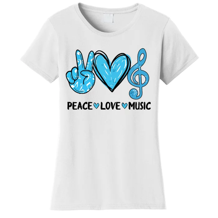 Peace Love Music Musica Note Cute Music Lovers Gifts Women's T-Shirt