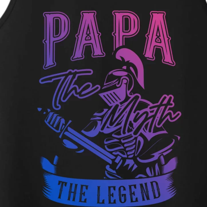 Papa Legend Myth Hero Father Dad Daddy Poppa Stepdad Grandpa Great Gift Performance Tank