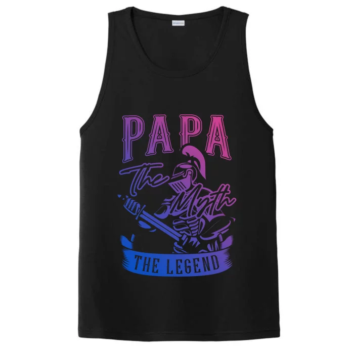 Papa Legend Myth Hero Father Dad Daddy Poppa Stepdad Grandpa Great Gift Performance Tank