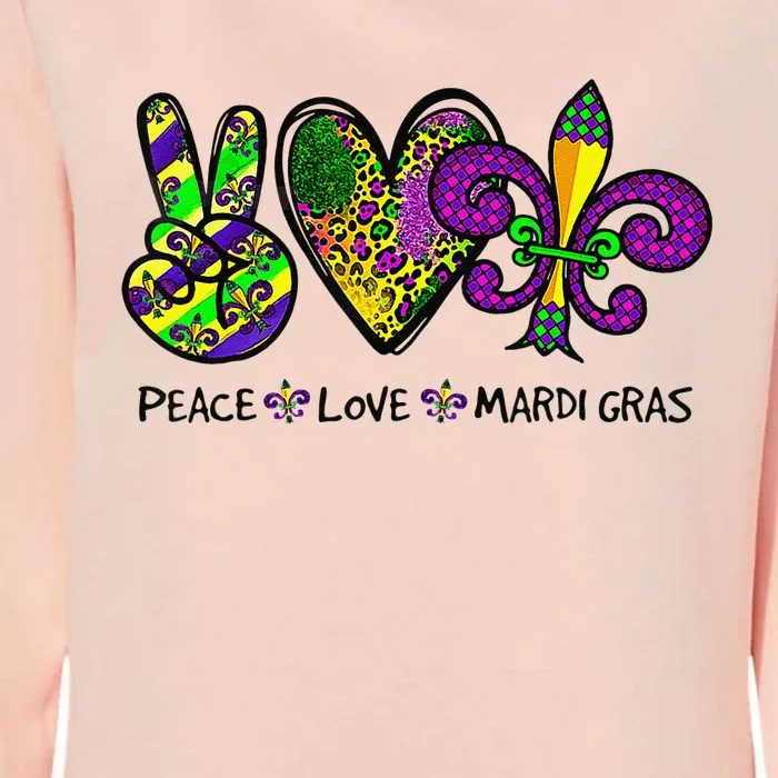 Peace Love Mardi Gras Carnival Funny Holiday Womens California Wash Sweatshirt