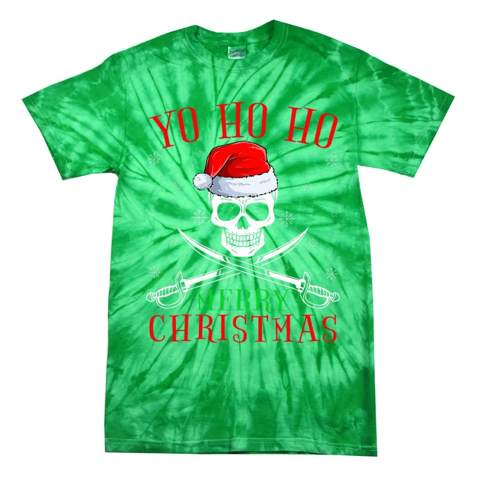 Pirate Lover Matching Santa Yo Ho Ho Pirate Merry Christmas Tie-Dye T-Shirt