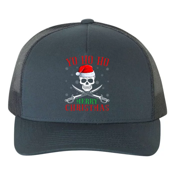 Pirate Lover Matching Santa Yo Ho Ho Pirate Merry Christmas Yupoong Adult 5-Panel Trucker Hat