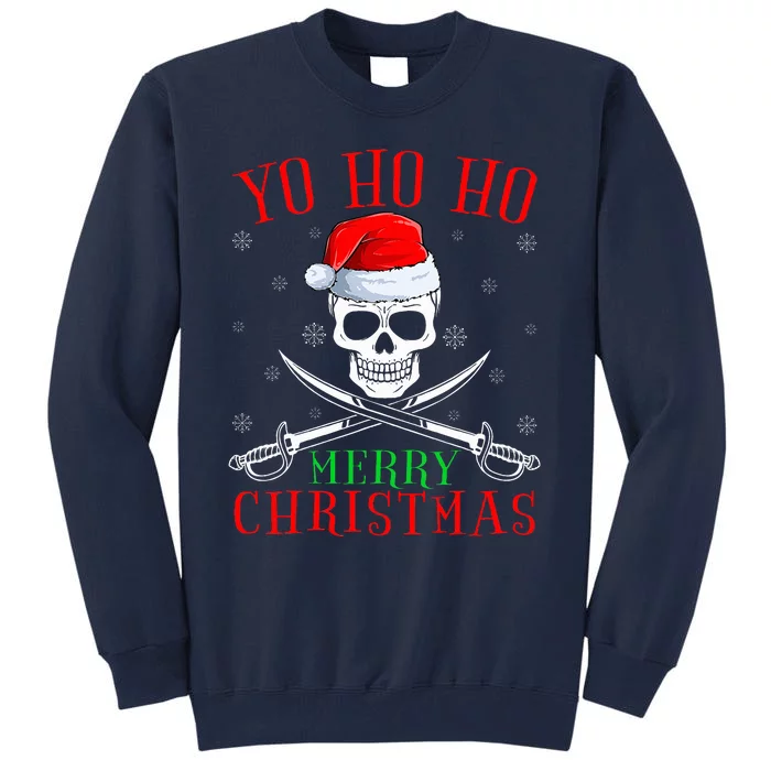 Pirate Lover Matching Santa Yo Ho Ho Pirate Merry Christmas Tall Sweatshirt