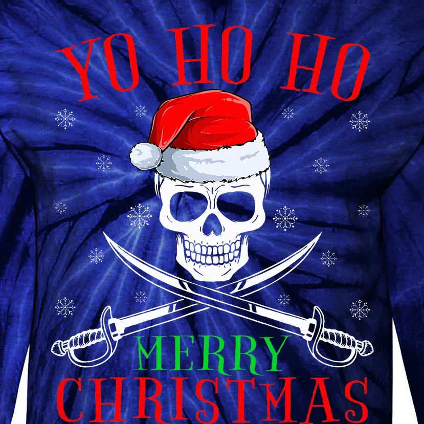 Pirate Lover Matching Santa Yo Ho Ho Pirate Merry Christmas Tie-Dye Long Sleeve Shirt