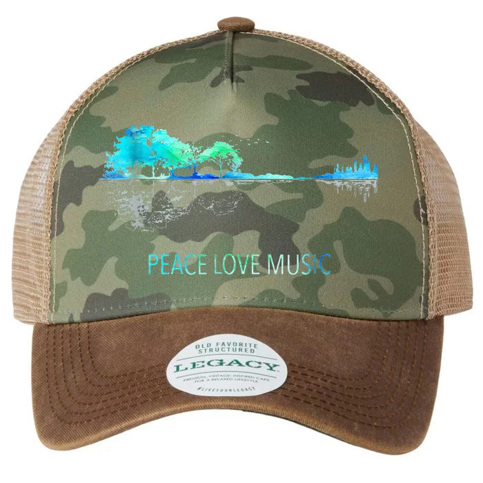 Peace Love Music Guitar Lake Shadow Hippie Legacy Tie Dye Trucker Hat