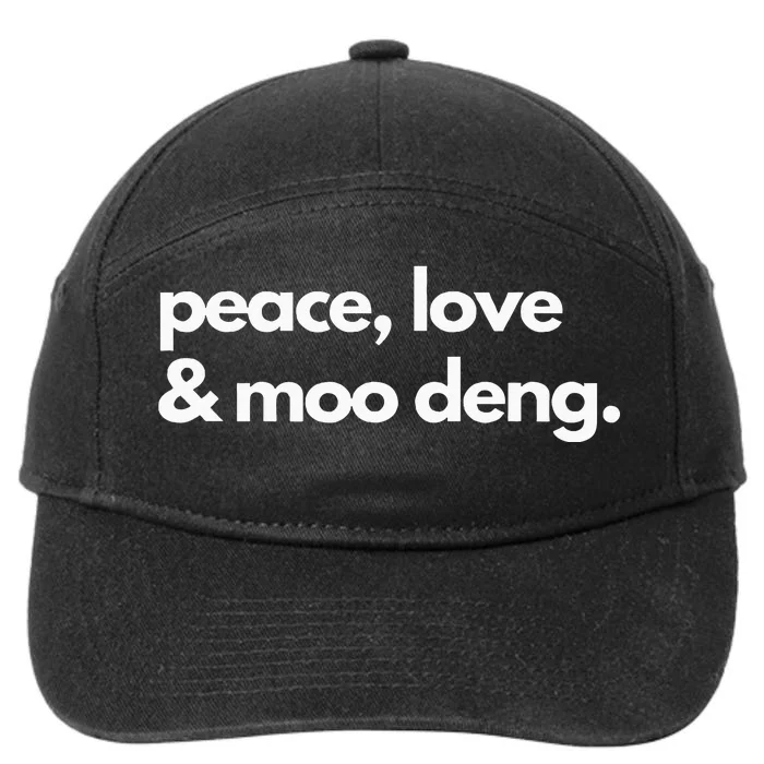 Peace Love & Moo Deng Funny Pygmy Baby Hippo Mu Deng Zoo 7-Panel Snapback Hat