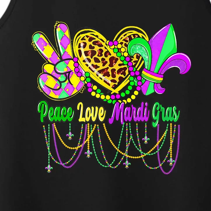 Peace Love Mardi Gras Beads Carnival Costume Parade Performance Tank