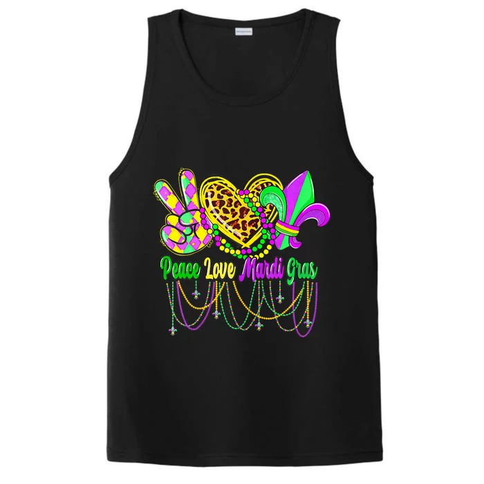 Peace Love Mardi Gras Beads Carnival Costume Parade Performance Tank