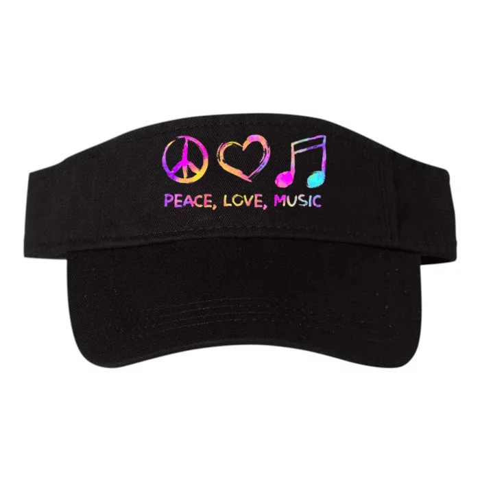 Peace Love Music Hippie Valucap Bio-Washed Visor