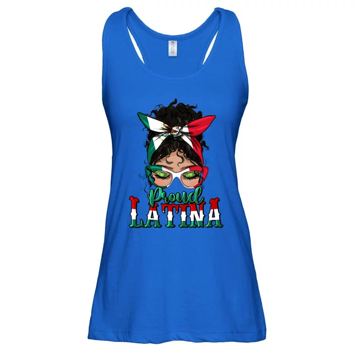 Proud Latina Messy Bun Mama Lady Mexican Cinco De Mayo Great Gift Ladies Essential Flowy Tank