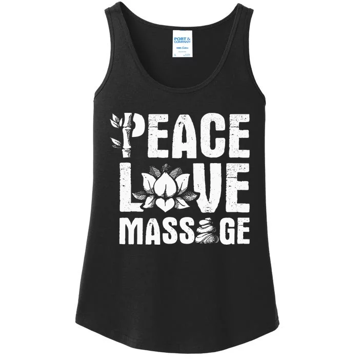 Peace Love Massage LMT Massage Therapist Massotherapist Ladies Essential Tank