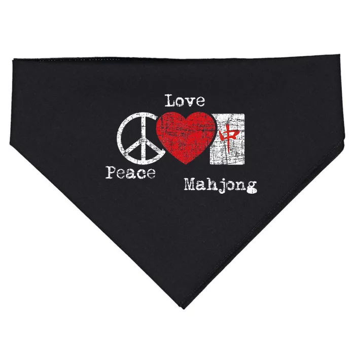 Peace Love Mahjong Gambling Casino Player Chinese Game USA-Made Doggie Bandana