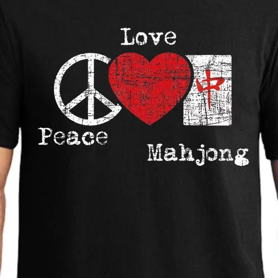 Peace Love Mahjong Gambling Casino Player Chinese Game Pajama Set