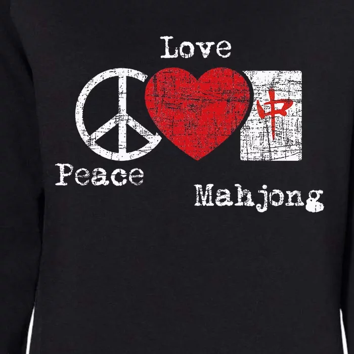 Peace Love Mahjong Gambling Casino Player Chinese Game Womens California Wash Sweatshirt