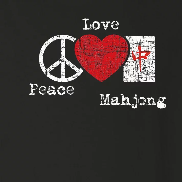 Peace Love Mahjong Gambling Casino Player Chinese Game Toddler Long Sleeve Shirt