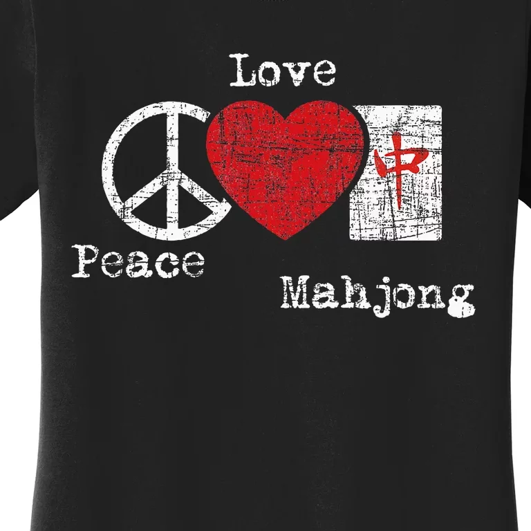 Peace Love Mahjong Gambling Casino Player Chinese Game Women's T-Shirt