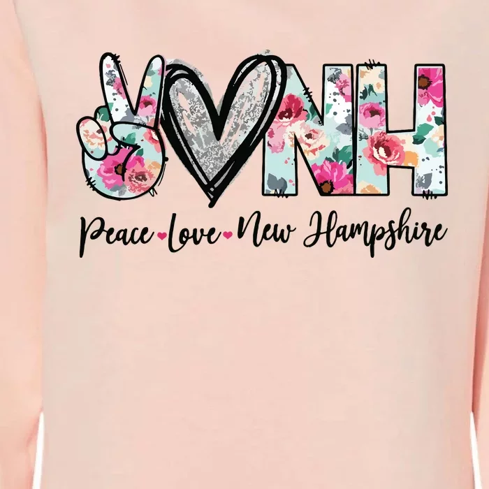 Peace Love New Hampshire Floral New Hampshire Lovers Womens California Wash Sweatshirt