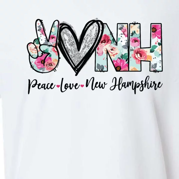 Peace Love New Hampshire Floral New Hampshire Lovers Sueded Cloud Jersey T-Shirt