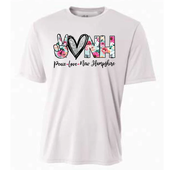 Peace Love New Hampshire Floral New Hampshire Lovers Cooling Performance Crew T-Shirt