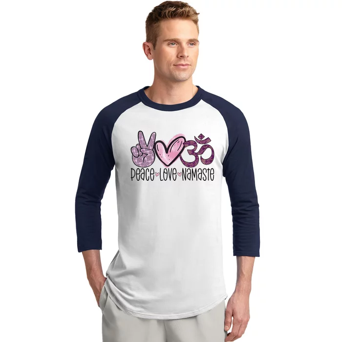 Peace Love Namaste OM Sign Mandala Hippie Yoga Lover Gift Baseball Sleeve Shirt