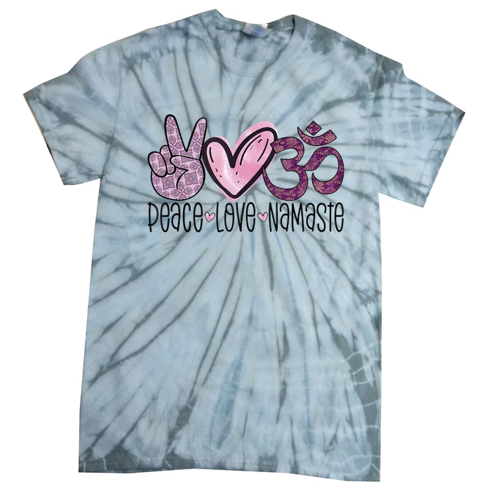 Peace Love Namaste OM Sign Mandala Hippie Yoga Lover Gift Tie-Dye T-Shirt