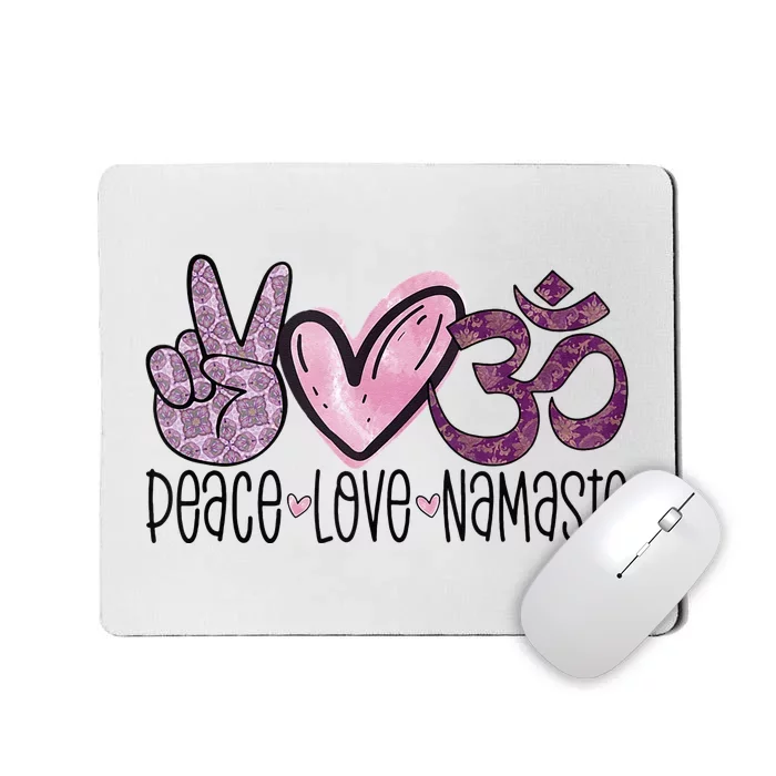 Peace Love Namaste OM Sign Mandala Hippie Yoga Lover Gift Mousepad